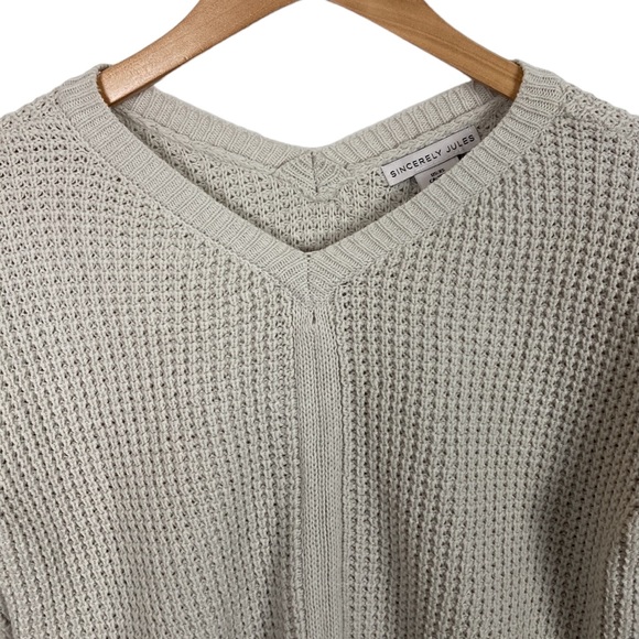 Sincerely Jules Taupe Cinched Front Sweater - Picture 5 of 11